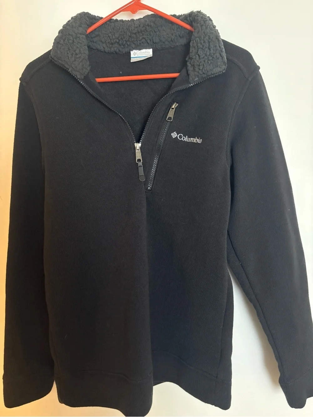 Columbia Men's Black Half-Zip Sherpa-Lined Pullover